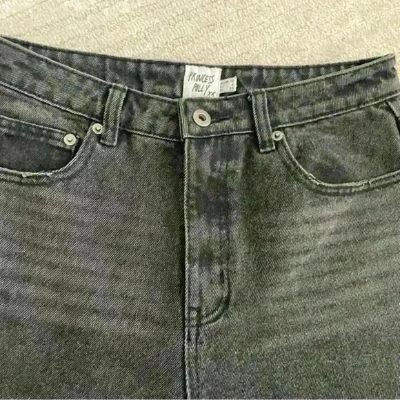 Princess Polly Zaiden Straight Leg High Waisted Jeans Washed Black Cotton size6 - Picture 11 of 11